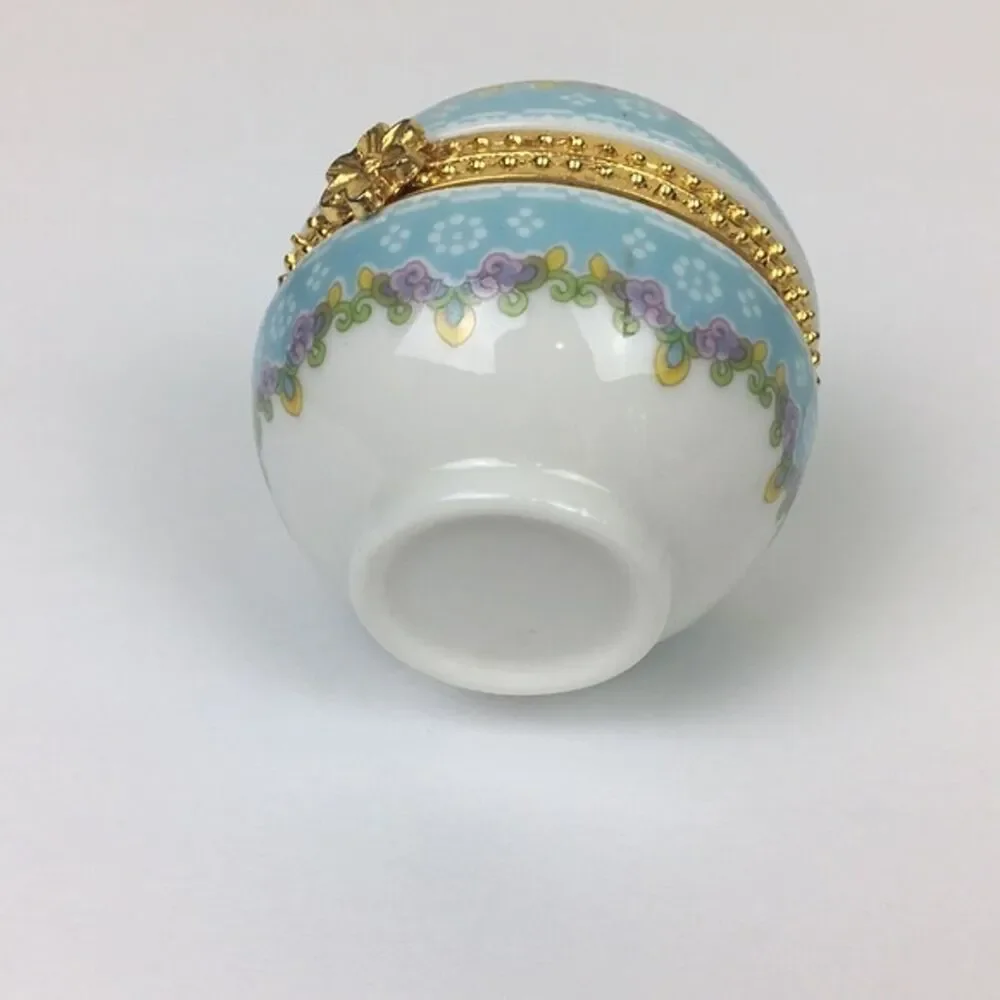 Vintage Trinket Jewelry Gift Box Round Floral Cottagecore Romantic‎ Grandmother